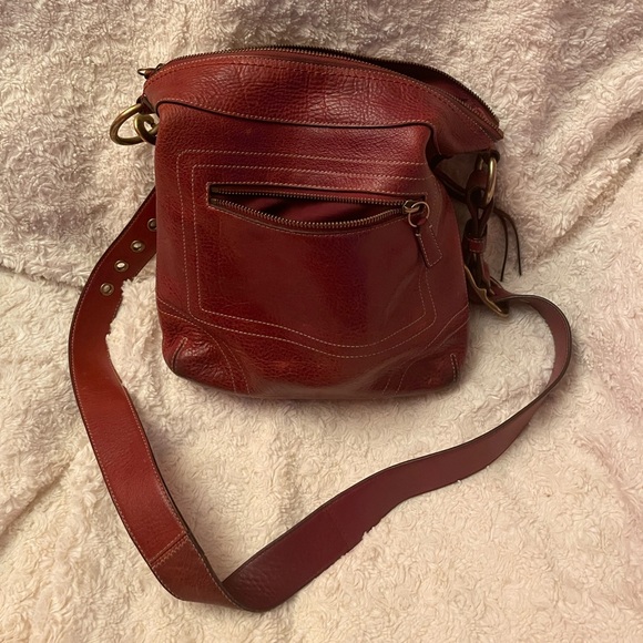 Vintage Rare Coach Leather Chelsea Equestrian Laced Crossbody in Reddish Brown - Picture 3 of 15